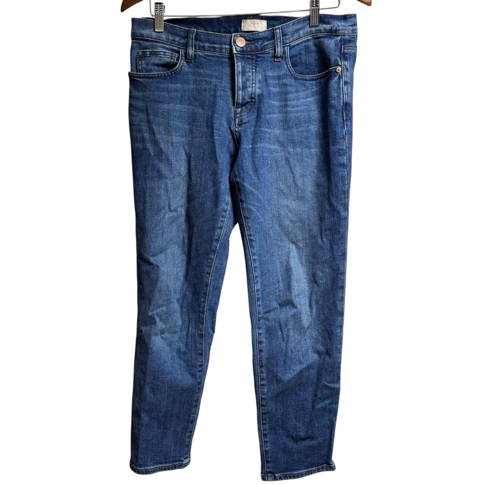 Loft‎ Outlet Boyfriend Jeans Medium Wash Button Fly Denim Pants Womens 4 #144